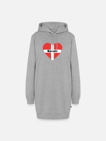 Savoy Flagge Herz - Hoodie-Kleid - Grau meliert
