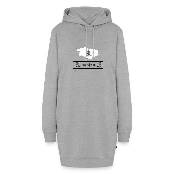 Bretagne - Hoodie-Kleid - Grau meliert - Vorne - AI Model Female 172 light (172cm)