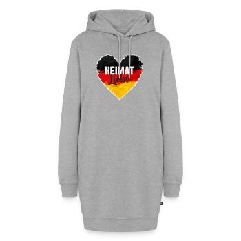 Heimatliebe - Hoodie-Kleid - Grau meliert - Vorne - AI Model Female 172 light (172cm)