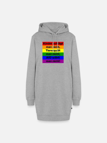 AFD WÄHLT MAN NICHT, KINDER UND TIERE, NO NZS - Hoodie-Kleid - Grau meliert