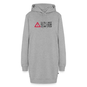 computer - Hoodie-Kleid - Grau meliert - Vorne - AI Model Female 172 light (172cm)