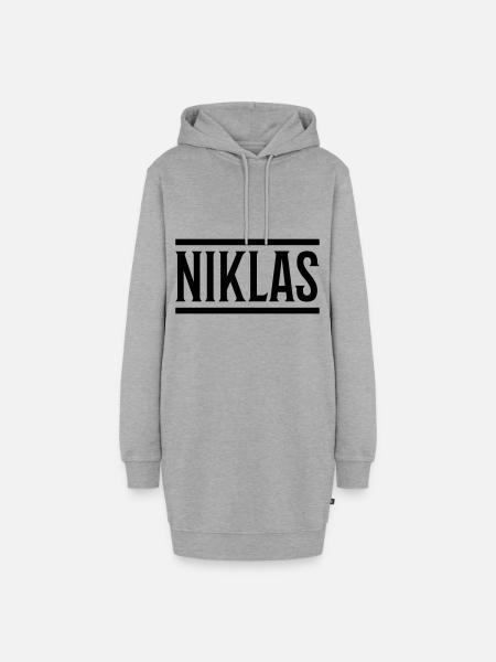 niklas name - Hoodie-Kleid - Grau meliert