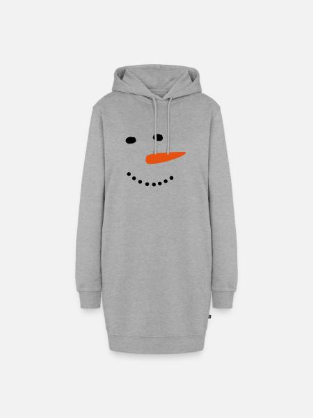 Schneemann Schnee Winter Weihnachten - Hoodie-Kleid - Grau meliert