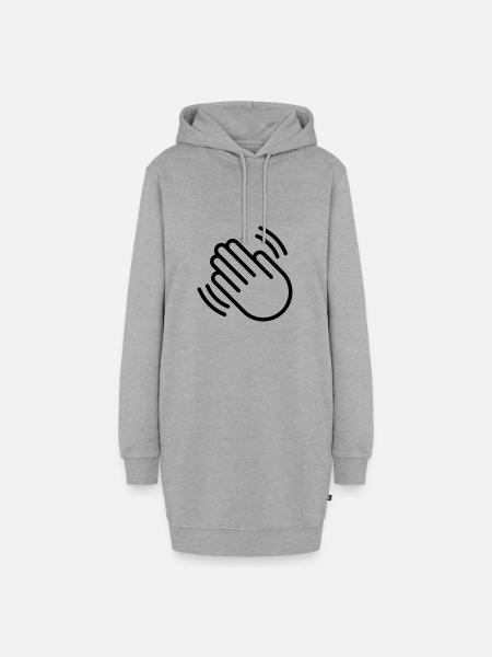 Hände Klatschen - Hoodie-Kleid - Grau meliert
