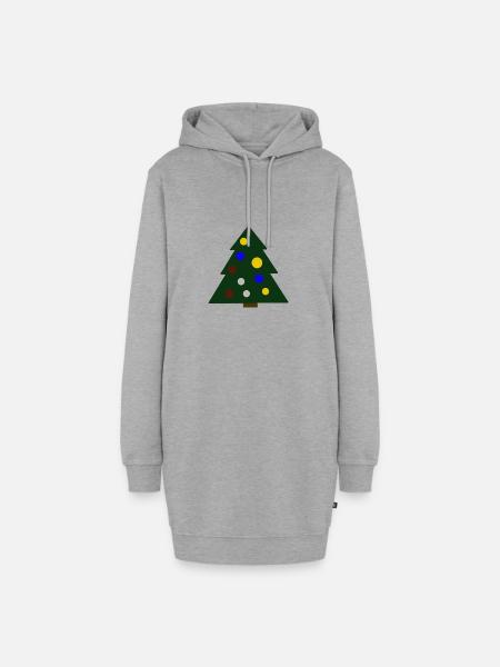 Kerstboom - Hoodie-Kleid - Grau meliert