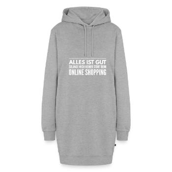 ALLES IST GUT SOLANGE ICH ONLINE SHOPPING MACHE - Hoodie-Kleid - Grau meliert - Vorne - AI Model Female 172 light (172cm)