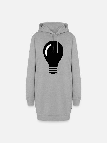Glühbirne // Lightbulb - Hoodie-Kleid - Grau meliert