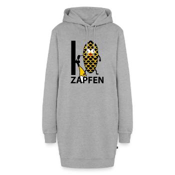Zapfen zapft Bier - Hoodie-Kleid - Grau meliert - Vorne - AI Model Female 172 light (172cm)