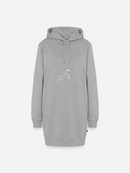 Sternzeichen Löwe in weiß - Hoodie-Kleid - Grau meliert