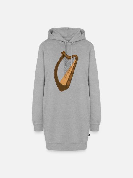 Irische Harfe - Hoodie-Kleid - Grau meliert