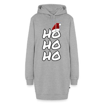 Frohes Fest - Hoodie-Kleid - Grau meliert - Vorne - AI Model Female 172 light (172cm)