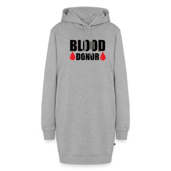 Blutspende Blutspenden Blutspender - Hoodie-Kleid - Grau meliert - Vorne - AI Model Female 172 light (172cm)