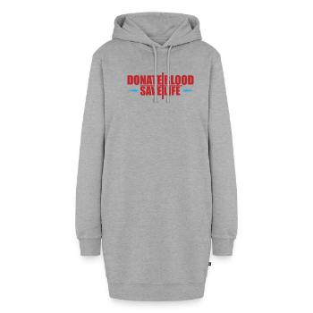 Blutspende Blutspenden Blutspender - Hoodie-Kleid - Grau meliert - Vorne - AI Model Female 172 light (172cm)