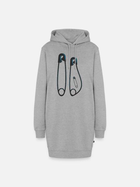 Ankündigung Schwangerschaft - Hoodie-Kleid - Grau meliert