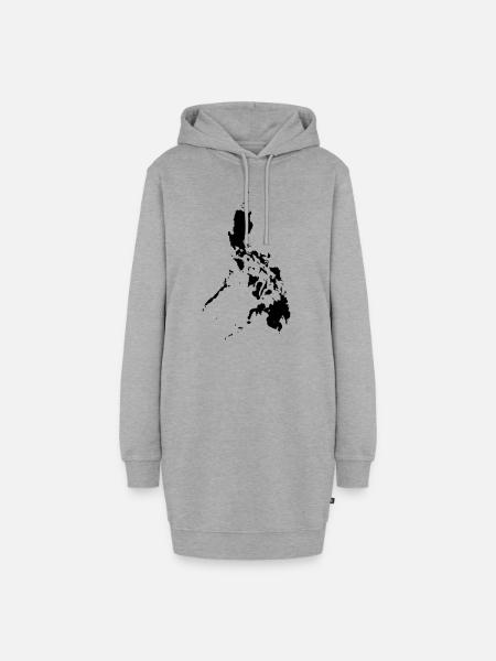 Philippinen Karte - Plott - Hoodie-Kleid - Grau meliert