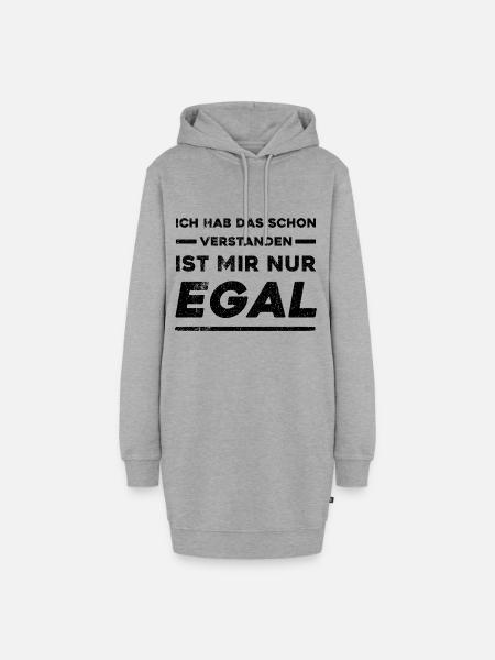 Ich Hab Das Schon Verstanden Ist Mir Nur Egal - Hoodie-Kleid - Grau meliert