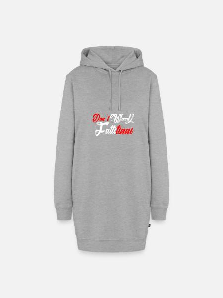 Don t Worry Futtitinni red - Hoodie-Kleid - Grau meliert