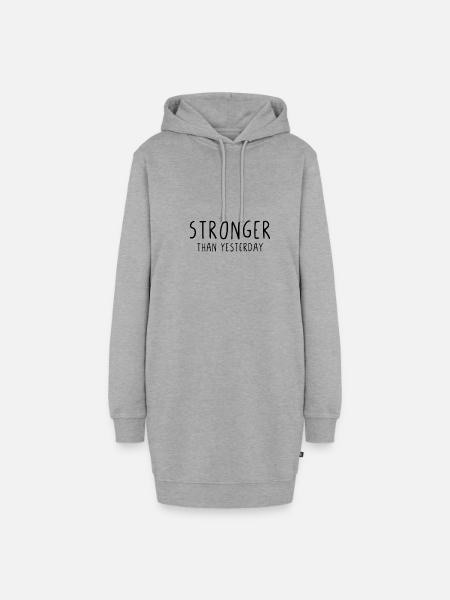 Stronger than yesterday - Hoodie-Kleid - Grau meliert