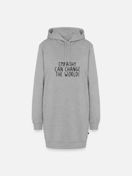 Empathy can change the world! - Hoodie-Kleid - Grau meliert
