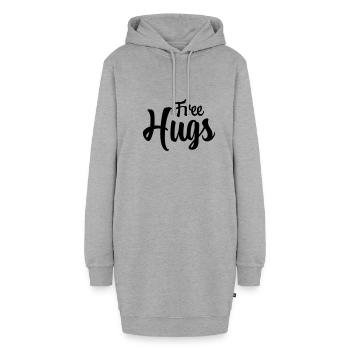 Free hugs - Hoodie-Kleid - Grau meliert - Vorne - AI Model Female 172 light (172cm)