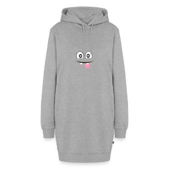 Fun - Hoodie-Kleid - Grau meliert - Vorne - AI Model Female 172 light (172cm)