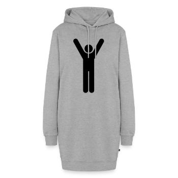 mensch - Hoodie-Kleid - Grau meliert - Vorne - AI Model Female 172 light (172cm)