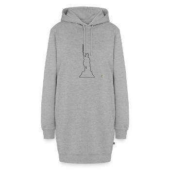 Hermannsdenkmal Kreis Lippe Kontur Shirt - Hoodie-Kleid - Grau meliert - Vorne - AI Model Female 172 light (172cm)