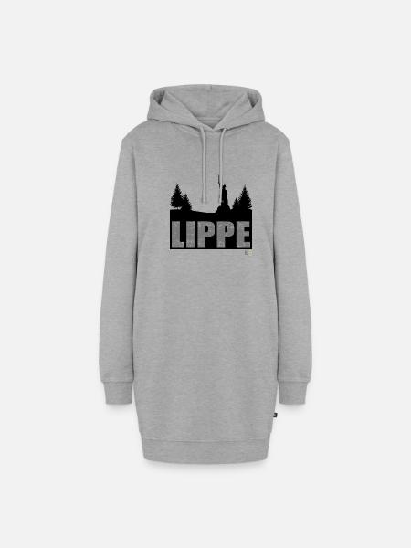 Lippe Landschaft Kreis Lippe Hermannsdenkmal - Hoodie-Kleid - Grau meliert