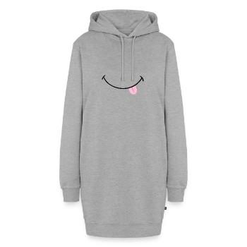 Fun - Hoodie-Kleid - Grau meliert - Vorne - AI Model Female 172 light (172cm)