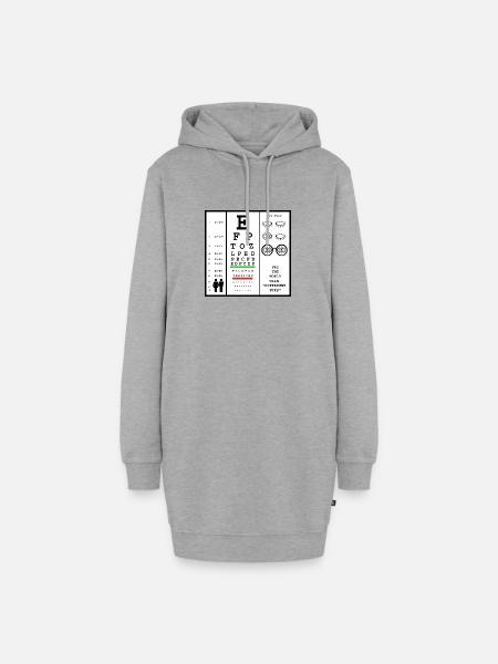 Sehtest - Hoodie-Kleid - Grau meliert