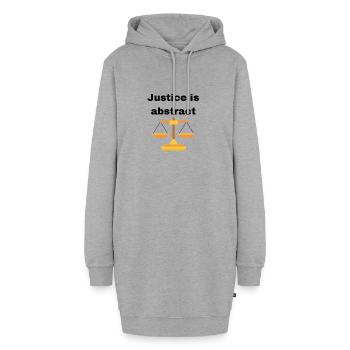 Gerechtigkeit ist abstrakt - Hoodie-Kleid - Grau meliert - Vorne - AI Model Female 172 light (172cm)