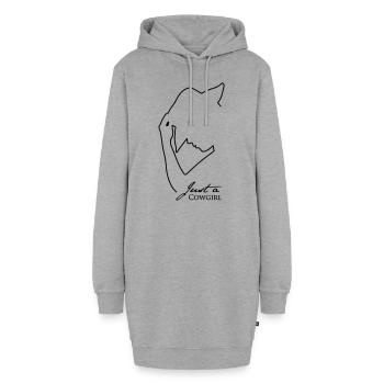 JaC's Silouette - Hoodie-Kleid - Grau meliert - Vorne - AI Model Female 172 light (172cm)
