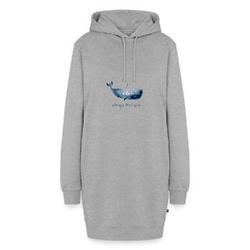 Wal Liebe - Hoodie-Kleid - Grau meliert - Vorne - AI Model Female 172 light (172cm)