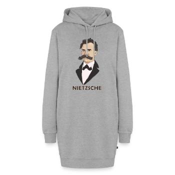 Nietzsche - Hoodie-Kleid - Grau meliert - Vorne - AI Model Female 172 light (172cm)