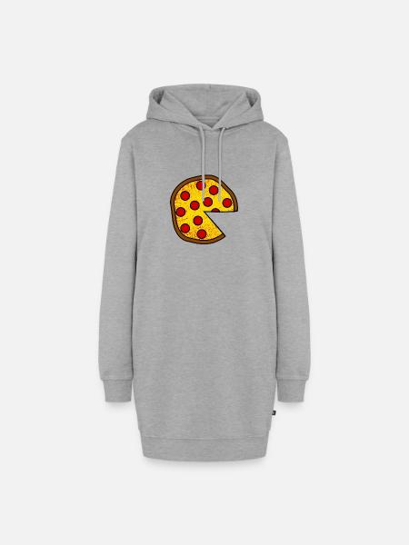 Pizza Vater Sohn Papa Tochter Partnerlook Teil 1 - Hoodie-Kleid - Grau meliert