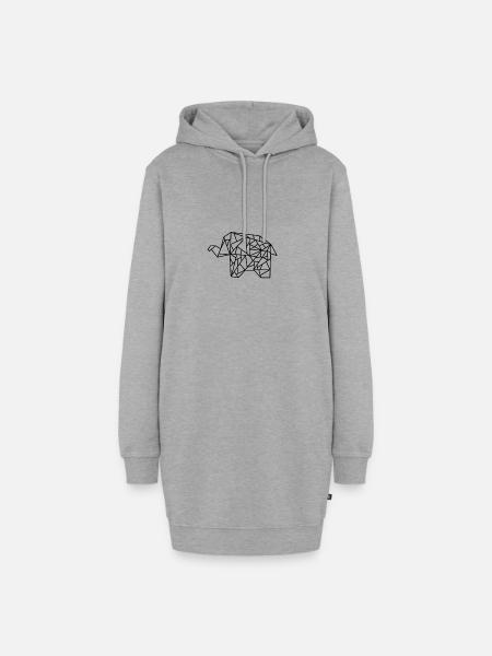 Elefant - Hoodie-Kleid - Grau meliert