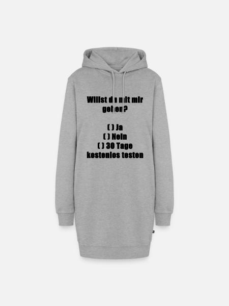 Willst du mit mir gehen? Ja, Nein, Testen? - Hoodie-Kleid - Grau meliert