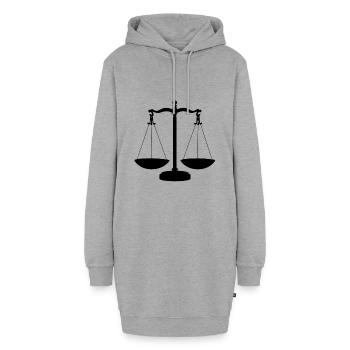 rechtsanwalt waage gerechtigkeit - Hoodie-Kleid - Grau meliert - Vorne - AI Model Female 172 light (172cm)