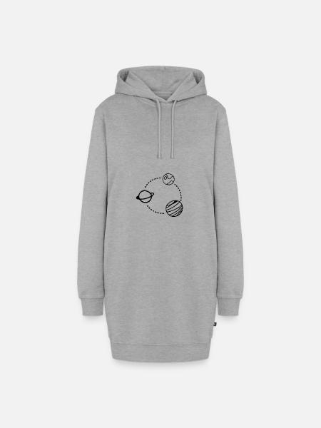 Planeten - Hoodie-Kleid - Grau meliert