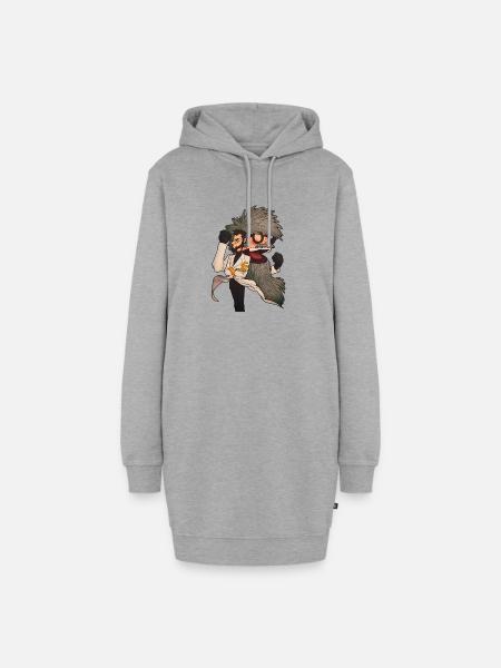 Vled und Mendax - Hoodie-Kleid - Grau meliert