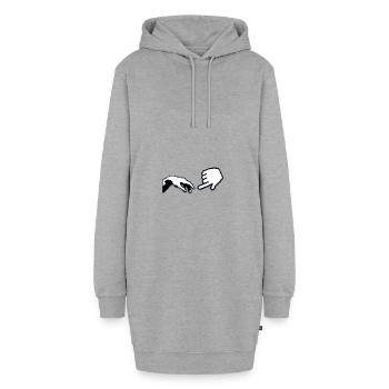 Geek - Hoodie-Kleid - Grau meliert - Vorne - AI Model Female 172 light (172cm)