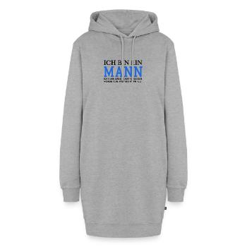 Ich bin ein Mann! - Hoodie-Kleid - Grau meliert - Vorne - AI Model Female 172 light (172cm)