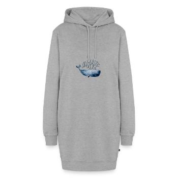 Zum Schutz unsere Meere - Hoodie-Kleid - Grau meliert - Vorne - AI Model Female 172 light (172cm)