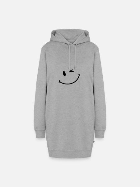Happy Face - Hoodie-Kleid - Grau meliert