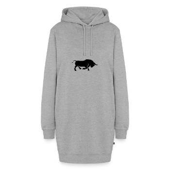 stier - Hoodie-Kleid - Grau meliert - Vorne - AI Model Female 172 light (172cm)