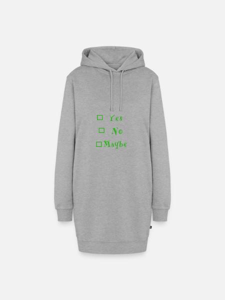 Yes No Maybe - Hoodie-Kleid - Grau meliert