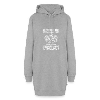 Oktopus Cthulhu Krake - Hoodie-Kleid - Grau meliert - Vorne - AI Model Female 172 light (172cm)