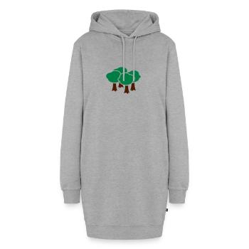 Wald - Hoodie-Kleid - Grau meliert - Vorne - AI Model Female 172 light (172cm)