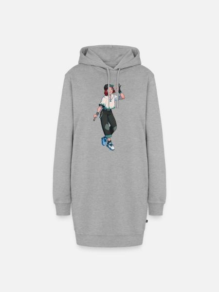 Fria - Hoodie-Kleid - Grau meliert