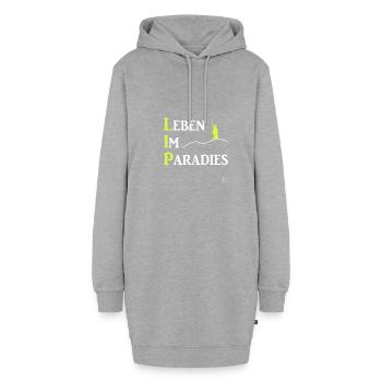 LIP Leben im Paradies, Kreis Lippe Hermannsdenkmal - Hoodie-Kleid - Grau meliert - Vorne - AI Model Female 172 light (172cm)